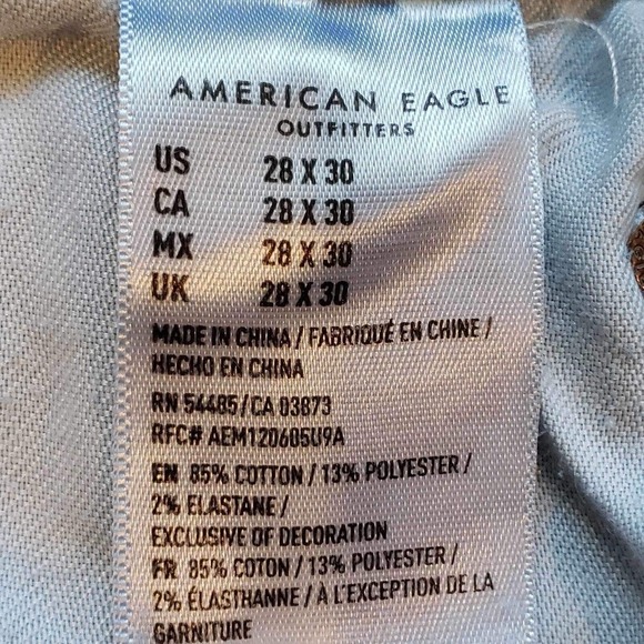 American Eagle AE Jeans Airflex Mens 28x30 Dark Wash Athletic Fit Skinny - Picture 10 of 13